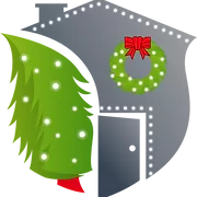 Red and Green Shield Holiday Lighting Solutions logo