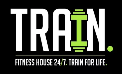 TRAIN. FITNESS HOUSE 24/7. logo